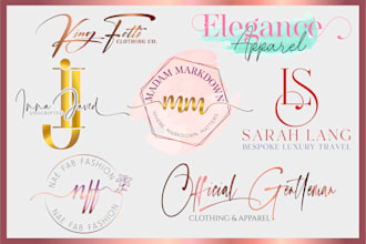 do feminine watercolor, photography, fashion brand signature monogram