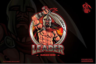 design logo about gym fitness spartan mascot and sports