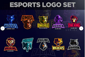 do animal mascot, eagle, wolf, bear, tiger, fox or lion logo