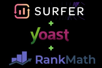 on page SEO optimization with surfer, rank math, yoast