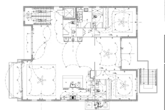 draw architectural, 2d floor plan electrical plan, plumbing, drawings in autocad