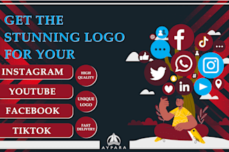 create instagram, facebook, youtube logo