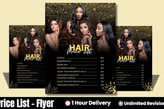 do hair, lash, nail, spa or all services price list flyer