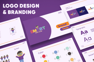 design trendy minimalist logo and brand style guideline