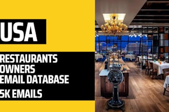 usa restaurants owners email list, 5k email database