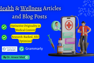 write SEO health and wellness blogs and articles