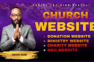 design or redesign church, ministry, charity, donation website, livestream, logo