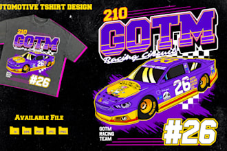 design awesome car illustration for tshirt design