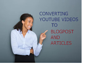 convert youtube videos to blog post and article