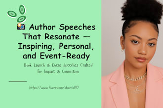 write impactful author speeches, podcast scripts, and book event speeches