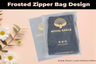 do custom poly mailer, shipping and frosted zipper bag design