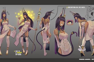 draw a character  sheet in this style