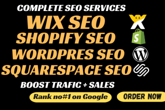 do advance SEO for shopify, wordpress, wix, and squarespace websites