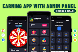 develop spin and scratch earning app with admin panel