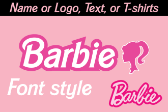barbie font creation for your name, logo, t shirt and more