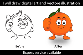 do vector tracing and illustrate hand drawn images in digital art
