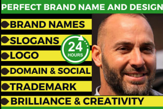 create 20 catchy business name ideas, brand names or company names with slogans