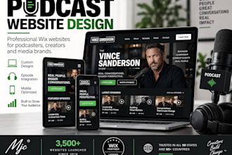 design podcast websites on wix studio with built in rss feed
