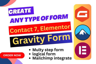 create any form by gravity form or contact form7 or elementor pro form