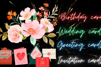 design birthday card,greeting card, invitation card on canva