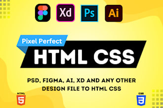 create responsive psd to html figma to html css xd to html