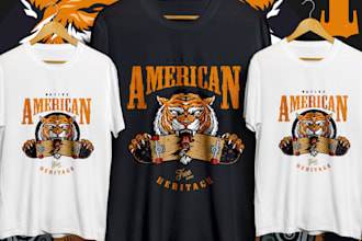 create a vintage t shirt design with a custom illustration