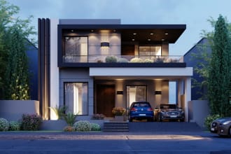 create architectural 3d modeling exterior home design, render, and visualization