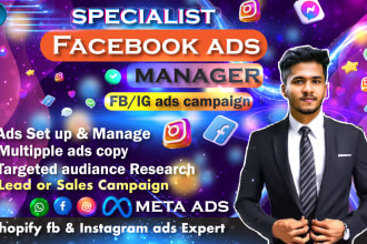 create profitable fb ads ig shopify ads fb ad copy meta ads manager specialist