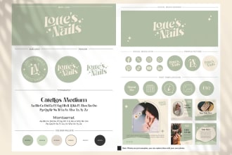 do minimalist hand drawn botanical logo and branding kit