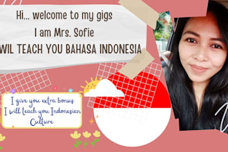 teach you indonesian via zoom or google meet