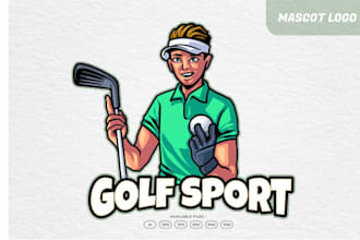 design baseball, basketball, volleyball, tennis, football, and golf sports logo