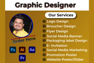 logo design and branding, packaging label design, social media poster design