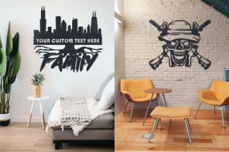 design laser cutting file for metal silhouette wall art