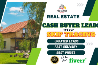 provide updated cash buyers list with skiptracing