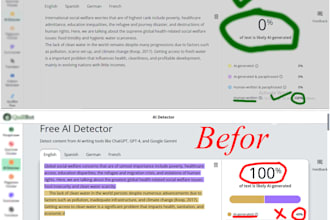 proofread,edit, rewrite, convert ai and chatgpt content to ai free human written