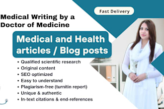 write medical, nutrition, health and fitness articles and blogs as a doctor