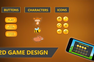 design amazing game UI, 2d props, and game icons for your game