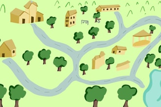 draw wonderful vector map illustration made for you