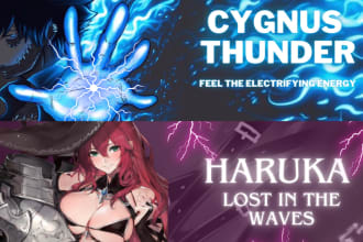 draw anime banner or vtuber twitch,youtube,twitter,discord,gamming