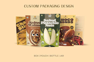 custom product packaging design box, pouch, bottle, etc