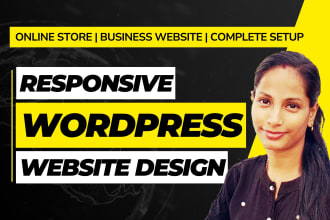 create responsive wordpress website design and woocommerce online store