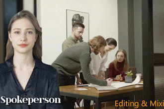 create ai spokesperson video and do edit and mix