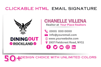 design modern HTML email signature or clickable email signature