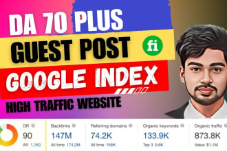 provide guest post on da 70 plus with SEO dofollow backlinks