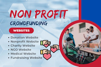 create a donation, charity, nonprofit, ngo, fundraising, or crowdfunding website