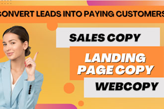 write sales copy for landing pages and website copywriting