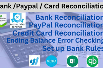 do bank, credit card and paypal reconciliation using quickbooks and xero