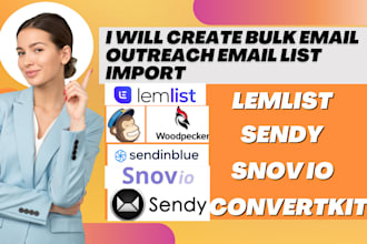 create bulk email outreach email list import on lemlist sendy snov io convertkit