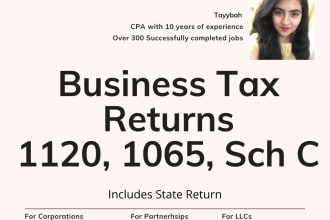 prepare your business taxes 1120, 1065, schedule c