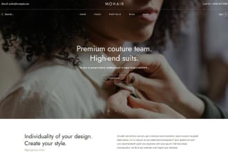 create tailor and fashion business website
